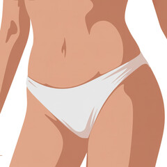3d rendered illustration of a woman's torso in white underwear isolated on transparent background