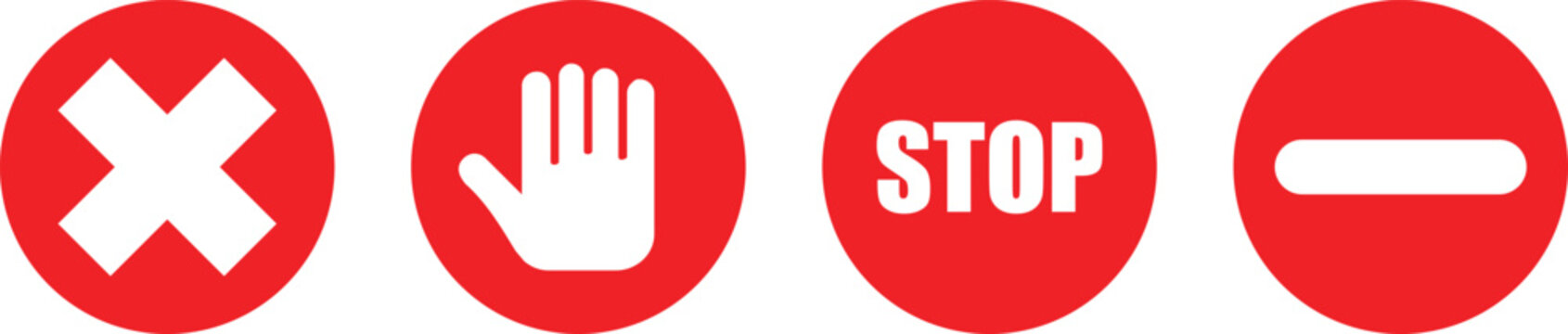 Stop sign and no entry traffic sign.  Road safety and prohibition symbols. Stop and no entry symbol. Driving regulation graphic designs
