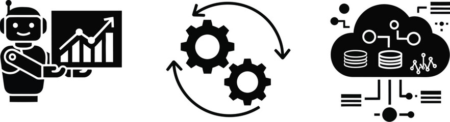 Robo Consult Icons – AI Advisory, Digital Assistance, and Automation Symbols