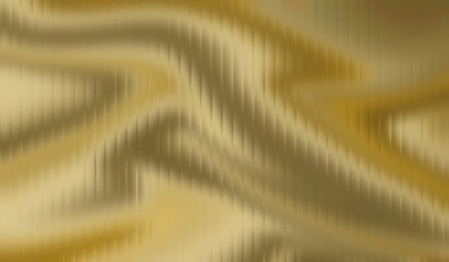 Luxurious Gold and Bronze Flowing Abstract Background with Reflective Vertical Liquid Metal Texture