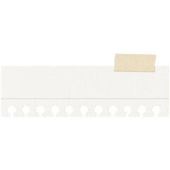 White torn paper piece with bottom tape