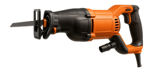 Reciprocating saw featuring a dust blower for a clear cutting line in masonry tasks.