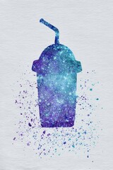 Whimsical watercolor sippy cup design creative artwork playful vibe