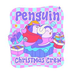 Penguin christmas crew party time and festive fun