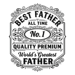 Vintage Best Father Badge &ndash; No.1 World&rsquo;s Greatest Dad Design