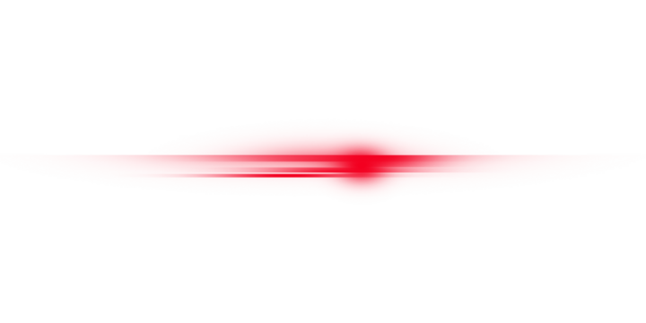 Red Laser. Light Streak. Horizontal Flare. An isolated red light beam or laser streak PNG clip art on a transparent background for a sci-fi effect or energy overlay.