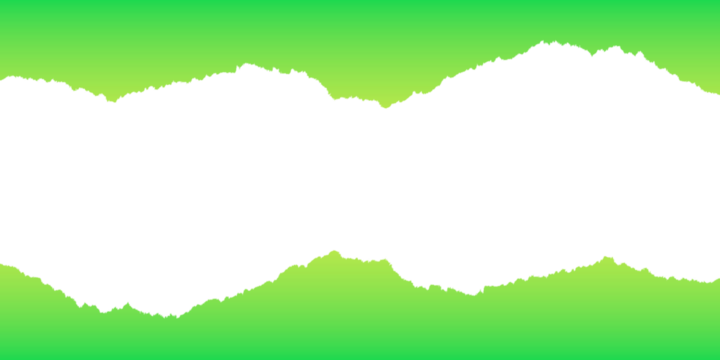 Green Paper. Ripped Strip. Gradient Texture. An isolated bright green gradient torn paper strip PNG clip art on a transparent background for an eco-friendly banner or heading.