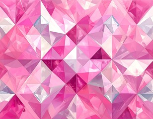 Obraz premium Geometric pink gemstone facets reflect light creating a dazzling background.