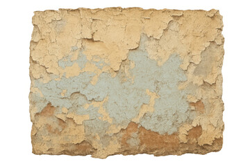 Fototapeta premium Peeling paint texture creating an abstract grunge background with cracking and decaying surface on a transparent backdrop
