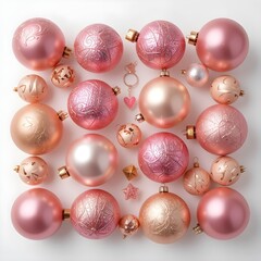 christmas balls on white background