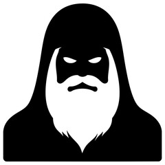Grumpy Santa Claus Face Solid Illustration