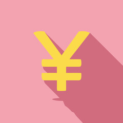 Obraz premium A Yellow Yen Currency Symbol with a Pink Background