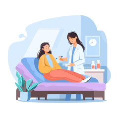 Obraz premium Nurse administering an injection to a patient in a medical setting