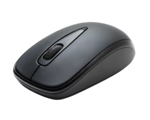 Small Black Computer Mouse Isolated on Transparent Background
