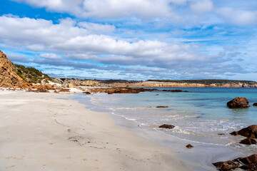 Stokes Bay Beach with white sand and turquoise water, Australia