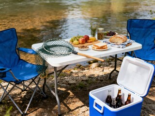 Portable folding picnic table and chairs