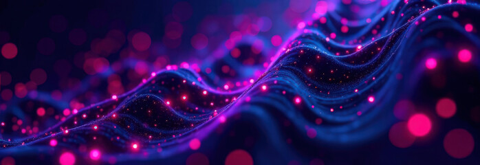 Abstract Neon Wave with Glowing Motion Lights