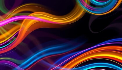 Dynamic, swirling lines create an abstract, colorful vector background,  green,  modern