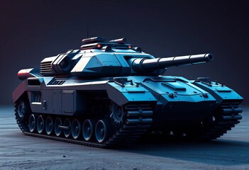 Sleek, heavily armored tank with advanced weaponry, futuristic design, futuristic tank, sci-fi