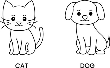 Cat and Dog Icons Set