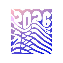 A stylish and contemporary design celebrating the graduating class of 2026, featuring a wavy font and gradient colors isolated on, perfect for graduation announcements