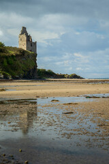 Remains of Greenan Castle, overlooking the Firth of Clyde, Ayr, Ayrshire, Scotland,