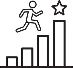 Career growth chart symbolizing professional advancement