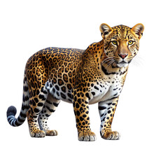 Fototapeta premium - leopard on a transparent background png isolated Generative Ai
