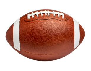 American football ball isolated on a transparent background.