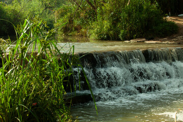 Obraz premium water flowing into the waterfall