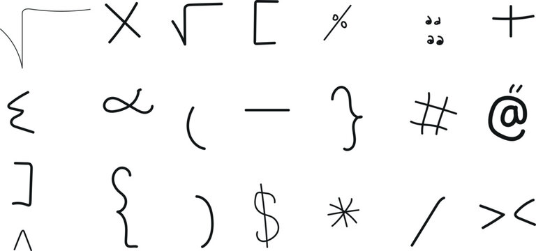 set of musical notes of mathmetic simble
