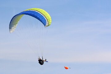 Paraglider being towed by a winch	