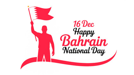 Happy bahrain national day celebration with person holding flag
