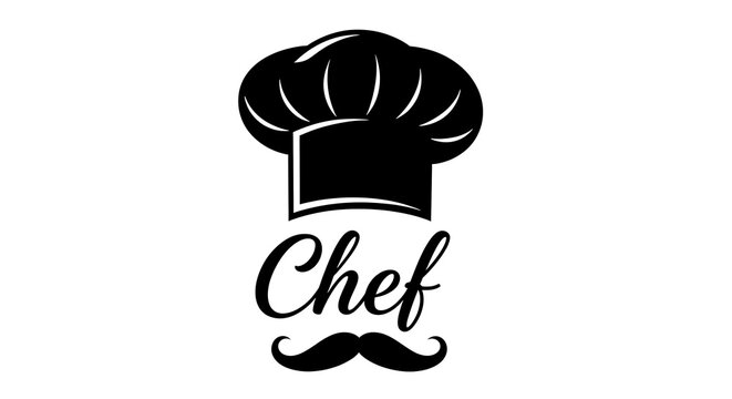 Classic chef hat and mustache emblem for culinary professionals and restaurants