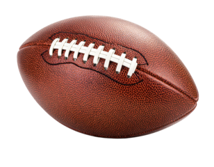 American football ball isolated on a transparent background.