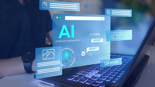 Chat with Ai concept,  generating text, image using artificial intelligence technology, Smart assistant, Chat AI