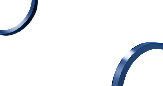 Blue abstract curved hallow shapes for social media in a transparent background