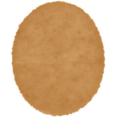 Oval-shaped brown kraft paper cutout