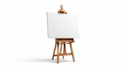 Blank canvas on easel ready for artistic creation indoors
