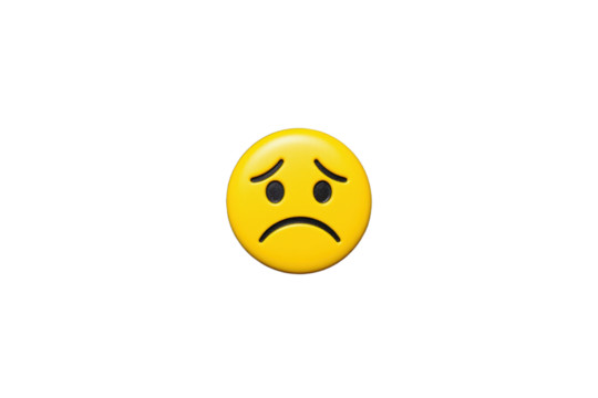 Sad Yellow Emoji Face with Frowning Expression