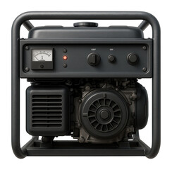 Fototapeta premium Portable diesel generator with a sturdy steel frame for job sites.