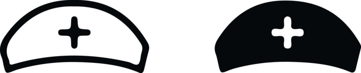 nurse hat icon set vector