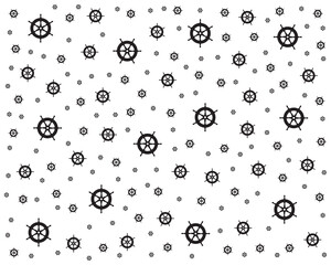 Seamless pattern with black silhouettes on a white background