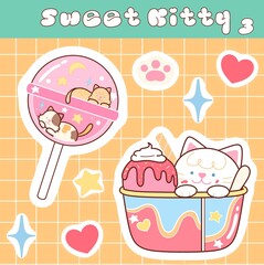 Sweet Kitty Sticker Set 03