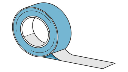 "A clear, high-resolution studio shot of a single roll of bright blue electrical tape. The tape is wrapped around a white cardboard core, and a short segment of the tape is unrolled and extending down