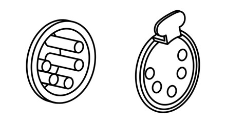 Line-art illustration of 5-pin XLR connectors, showing front views with clean outlines. Technical drawing style suitable for audio equipment manuals, schematics, and professional sound system designs.
