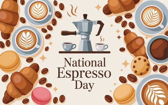 Beautiful composition celebrating espresso day with warm aesthetics.