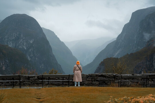 view from the Stalheimskleiva Road in Stalheim, Norway