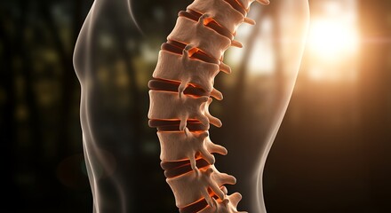 Human spine anatomy for medical illustration and health science concept