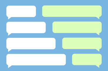 set of colorful origami chat messaging speech bubbles green white vector